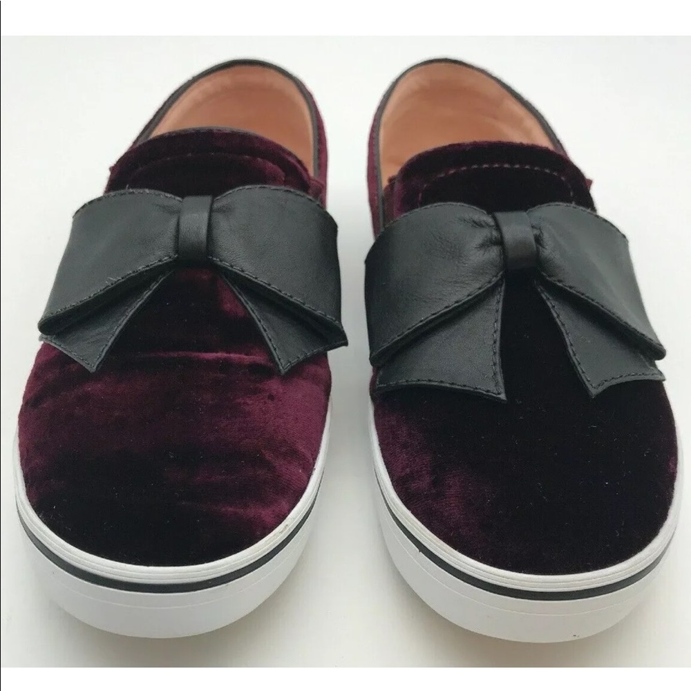Kate Spade Delise Slip on shoe.  Velvet w/ blk bow